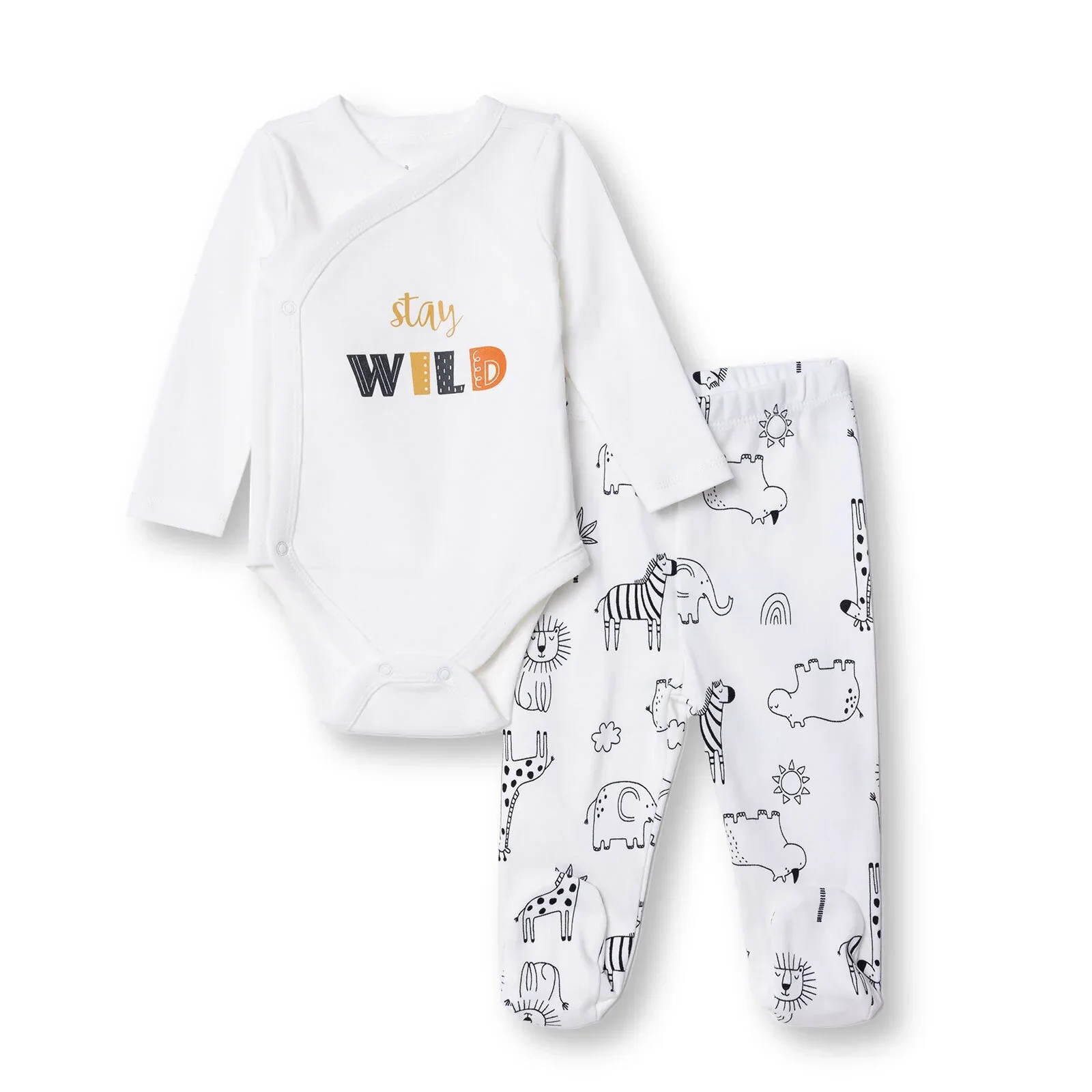 HelloBaby Newborn Body Footed Bottom - Ecru