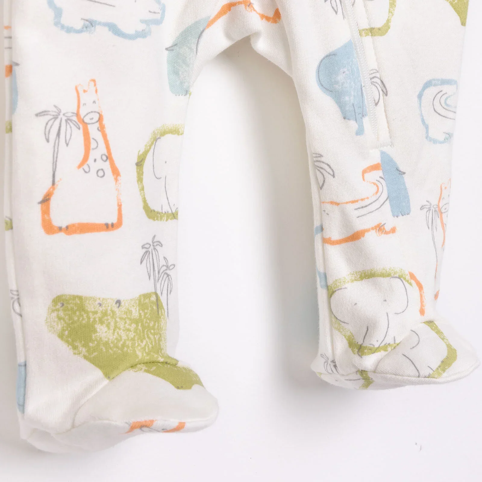 HelloBaby Newborn Boy Footed Jumpsuit - Ecru - Image 6