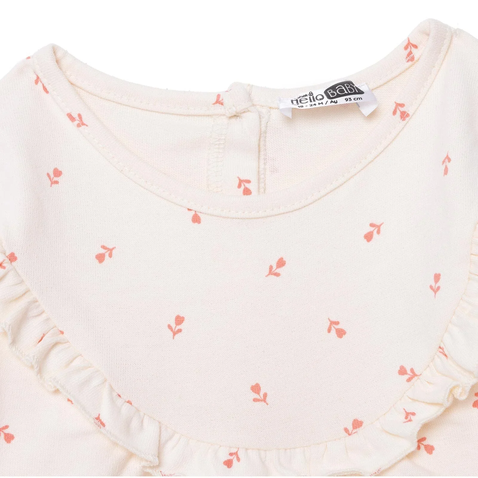 HelloBaby Winter Cherry Dress - Ecru Printed - Image 7