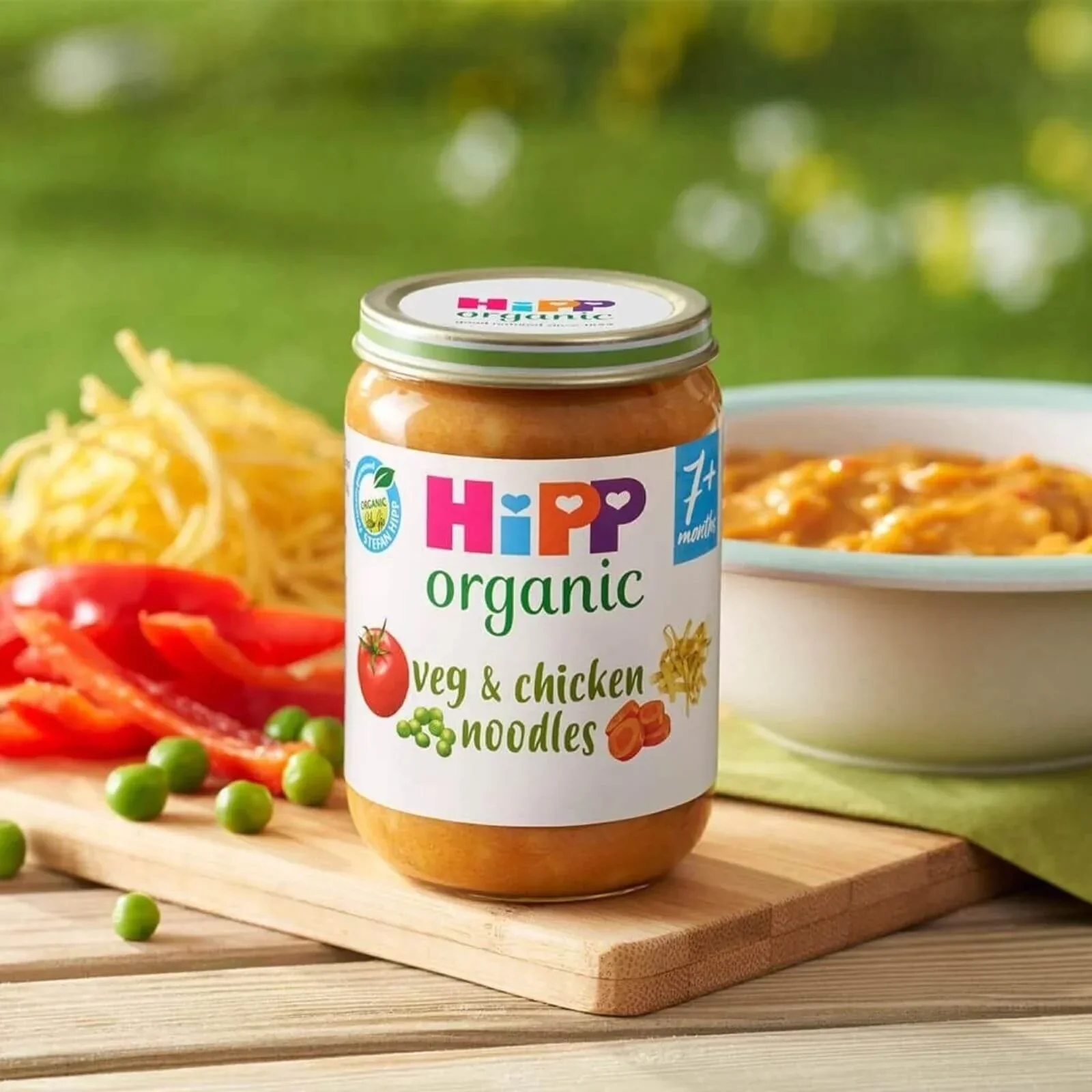 HiPP Organic Vegetables & Chicken Noodles Baby Food Jar 7+ months 190g - Image 3
