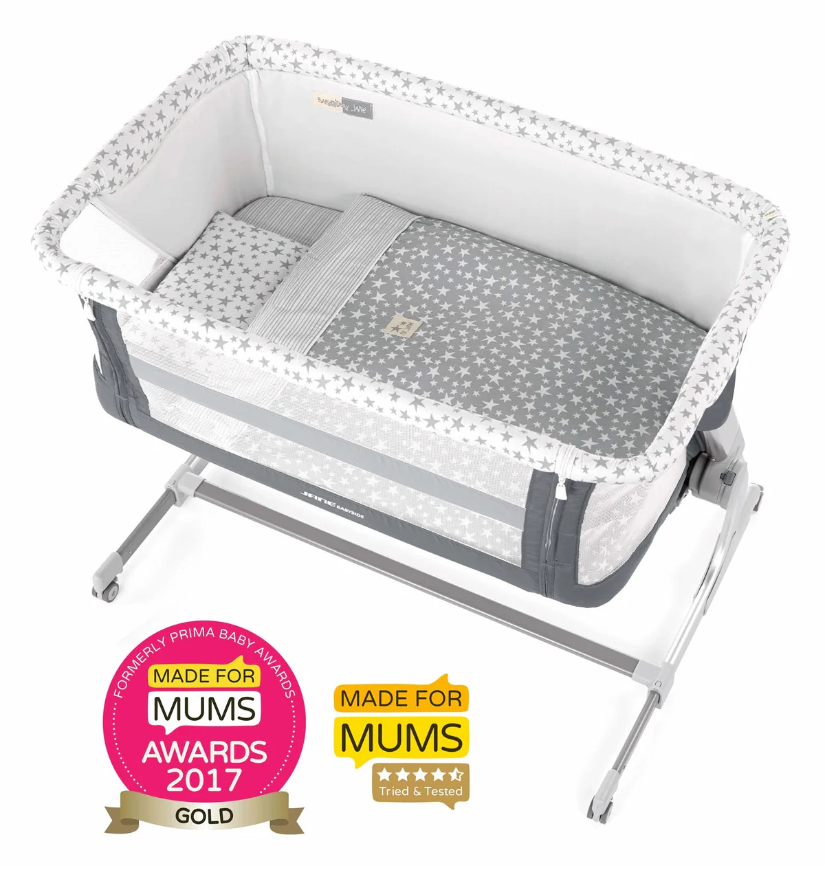 Jane Baby Side Crib + 4 Piece Bedding Set & Safety Mattress, Botanic - Image 14