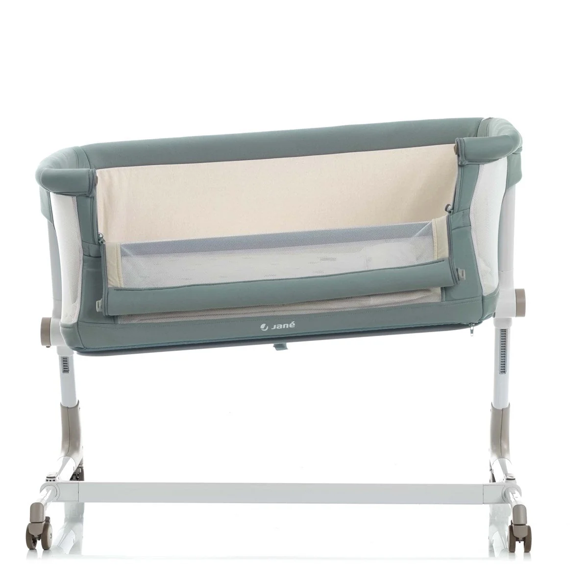 Jane Baby Side Crib + 4 Piece Bedding Set & Safety Mattress, Sesame - Image 9
