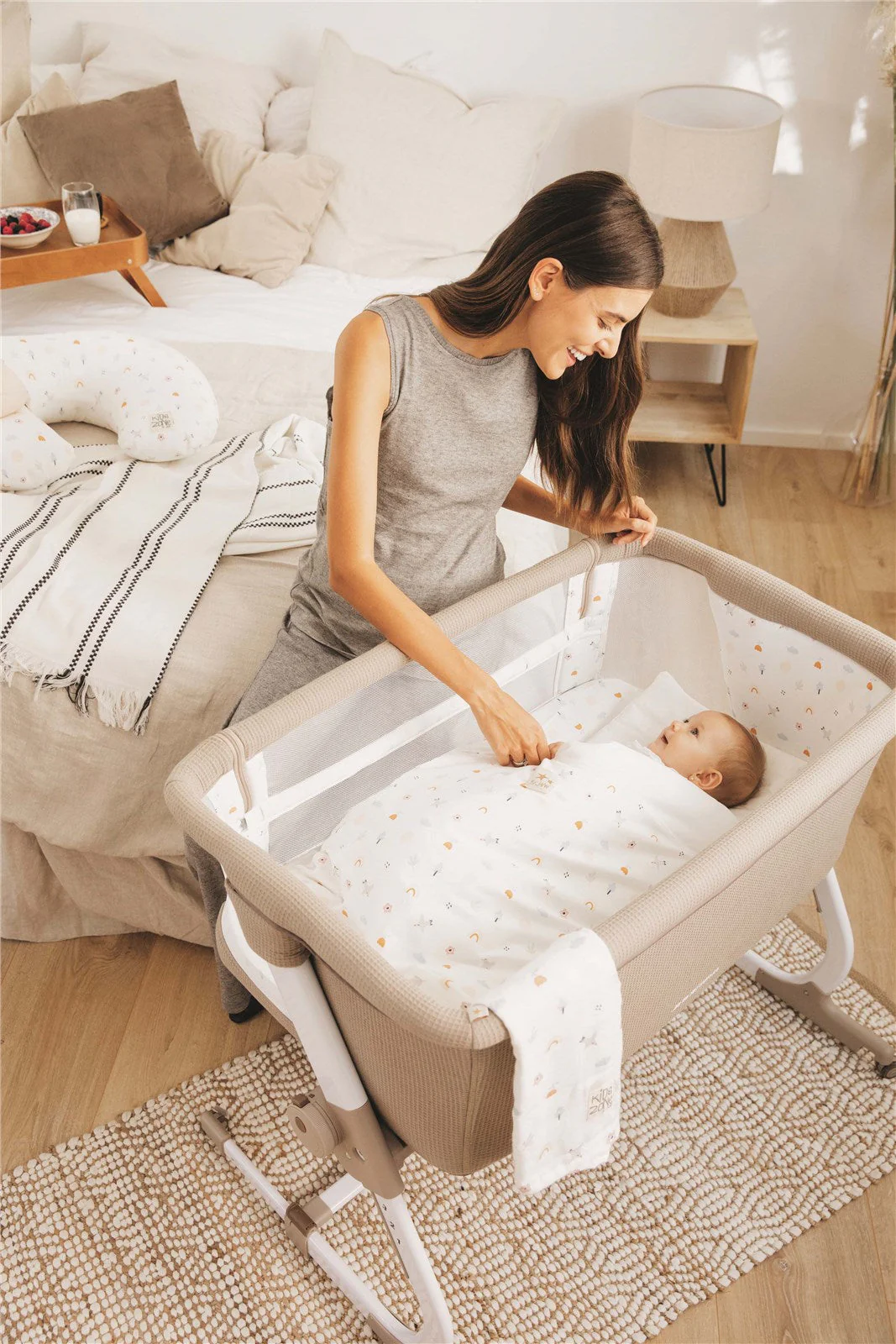 Jane Baby Side Crib + 4 Piece Bedding Set & Safety Mattress, Star 2026 - Image 17