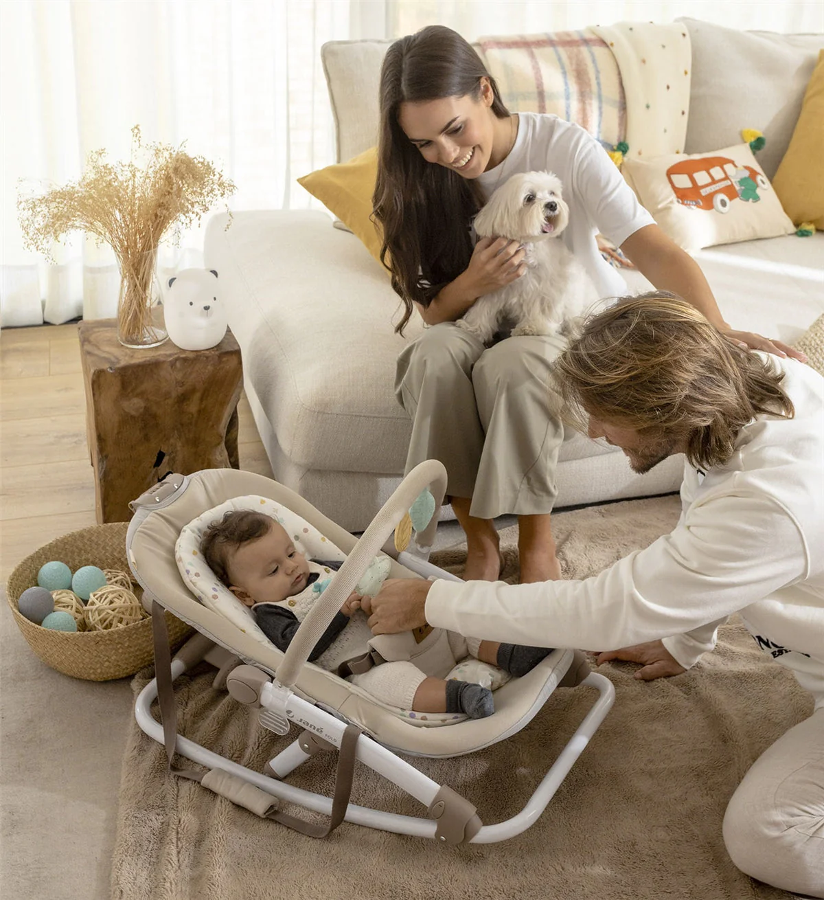Jane Fold Hammock Baby Rocker with Toy Arch & Reversible Newborn Cushion, Star - Image 2