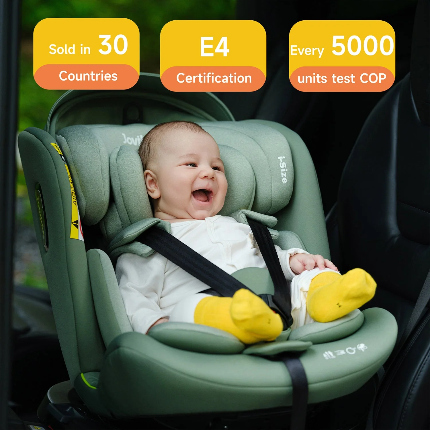 Jovikids Ranger Rotating Car Seat - Green - Image 11