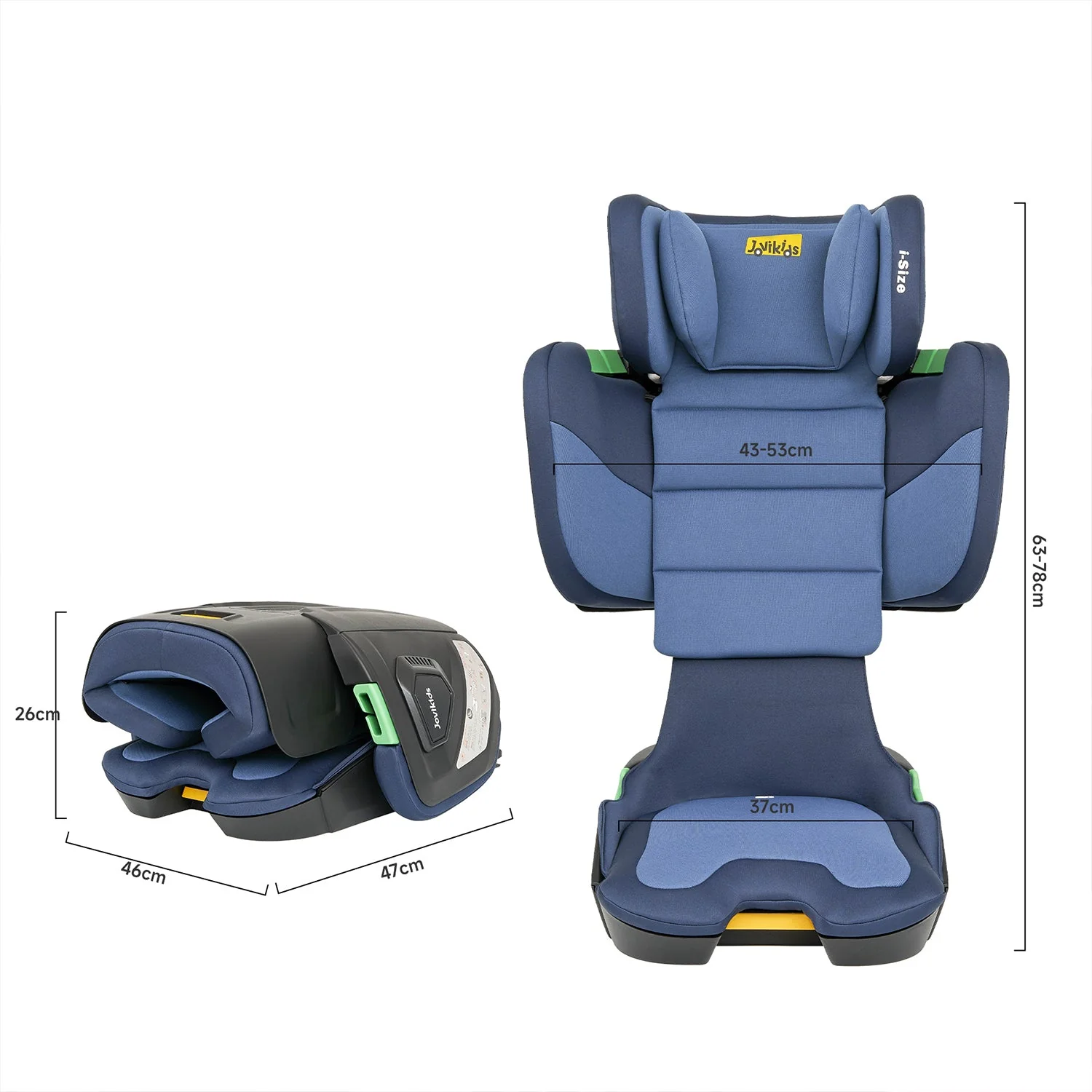 Jovikids Rober Foldable High Back Booster - Blue - Image 14