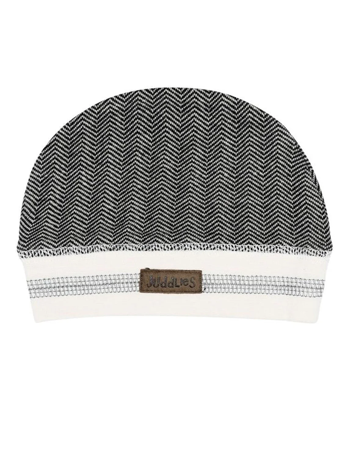 Juddlies Organic Cottage Beanie (0-4M) - Available in Bear Black/Driftwood Grey - Image 2