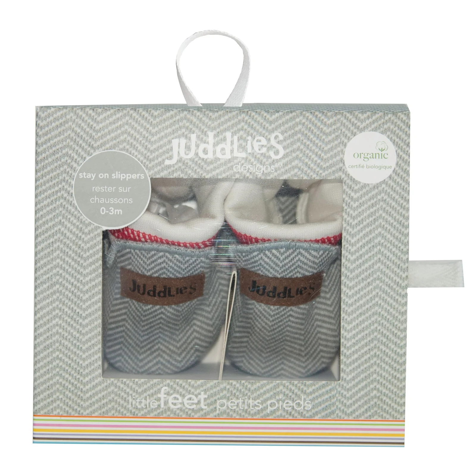Juddlies Organic Cottage Slippers (0-4M) - Available in Bear Black/Driftwood Grey/Lake Blue/Sunset Pink - Image 4