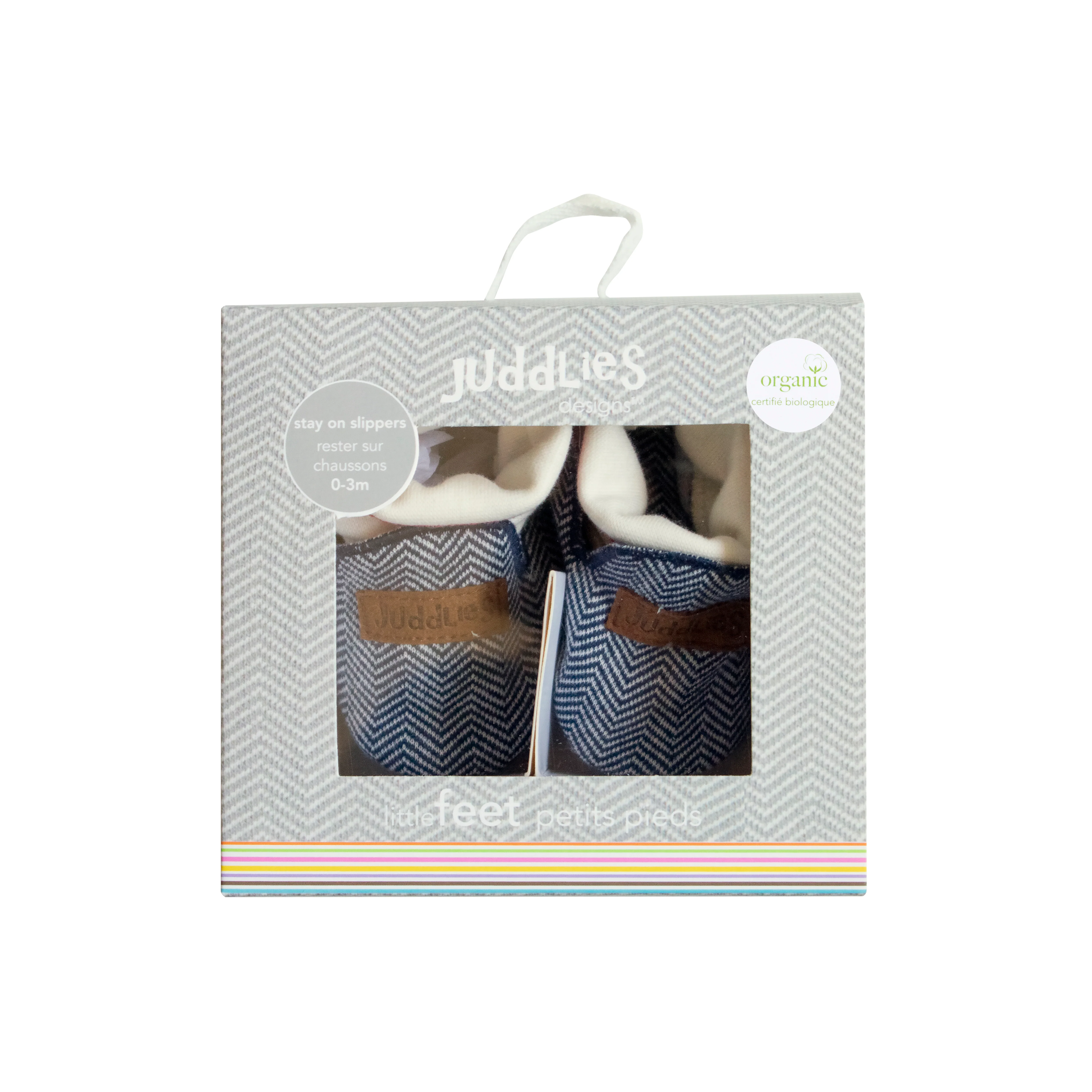 Juddlies Organic Cottage Slippers (0-4M) - Available in Bear Black/Driftwood Grey/Lake Blue/Sunset Pink - Image 6