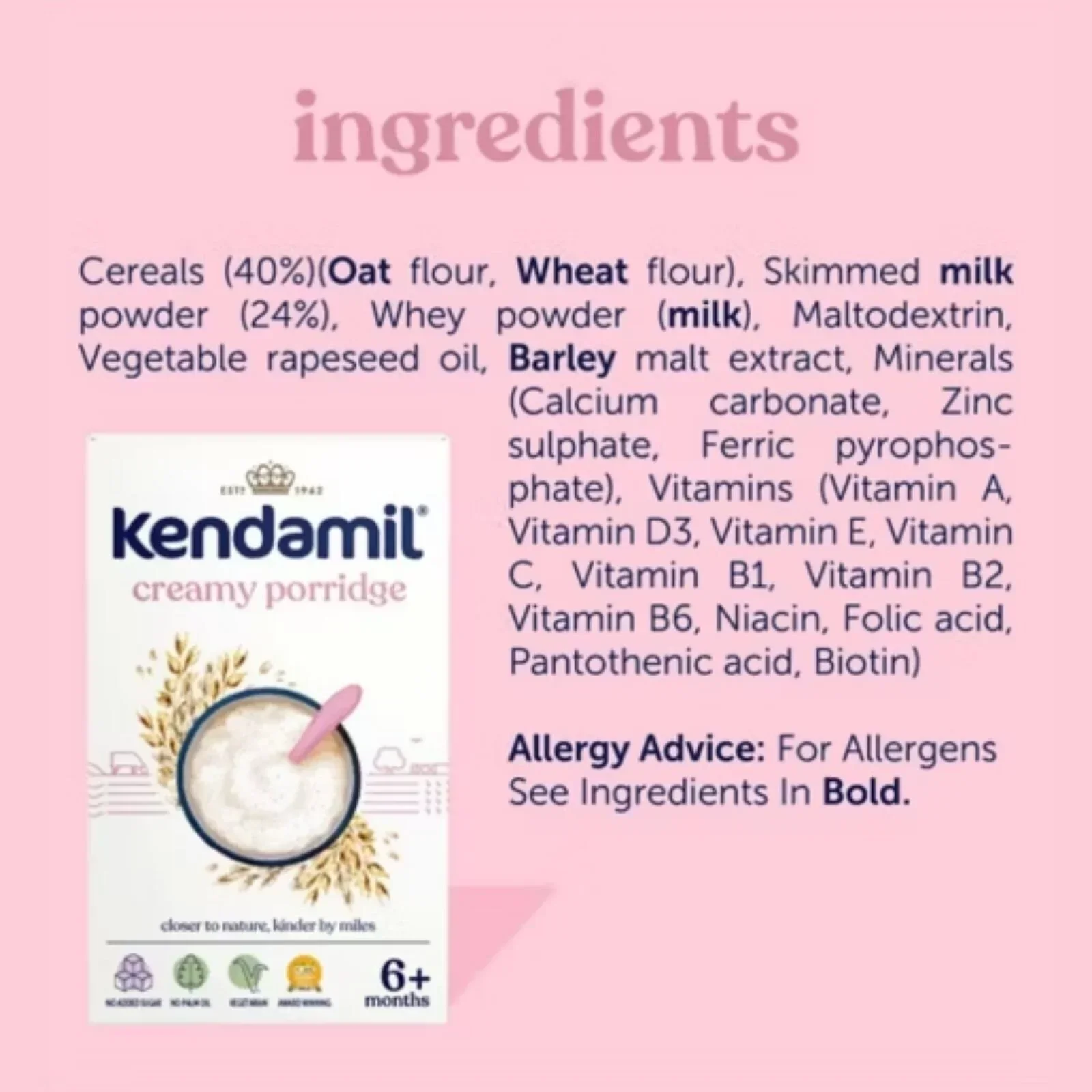 Kendamil Creamy Oat Porridge 6+ months 150g - Image 4