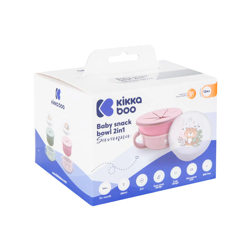 Kikka Boo Snack Bowl 2 In 1 Savanna Pink - Image 7