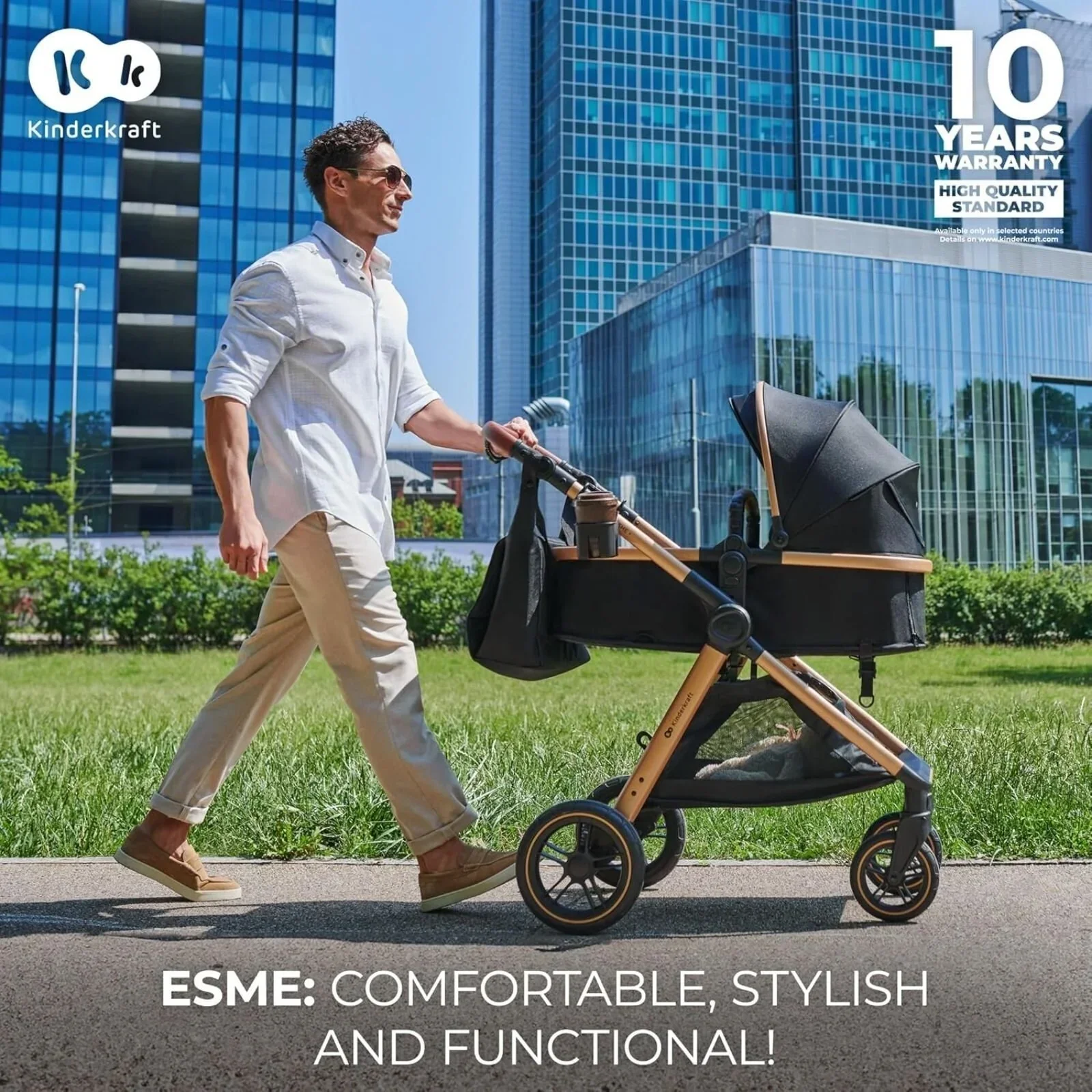 Kinderkraft Esme 3-in-1 Travel System with Mink Pro Car Seat - Moonlight Grey - Image 13