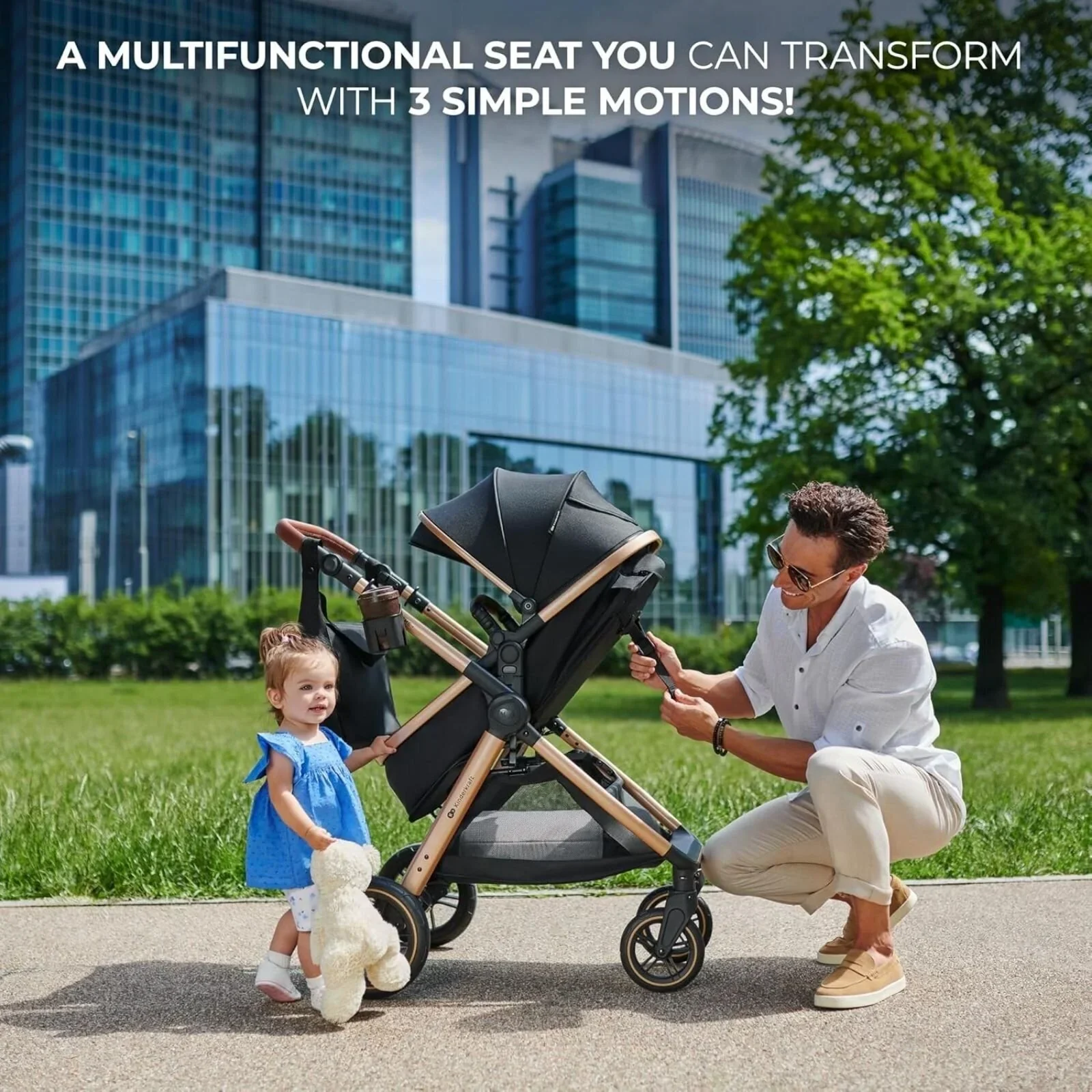 Kinderkraft Esme 3-in-1 Travel System with Mink Pro Car Seat - Moonlight Grey - Image 14