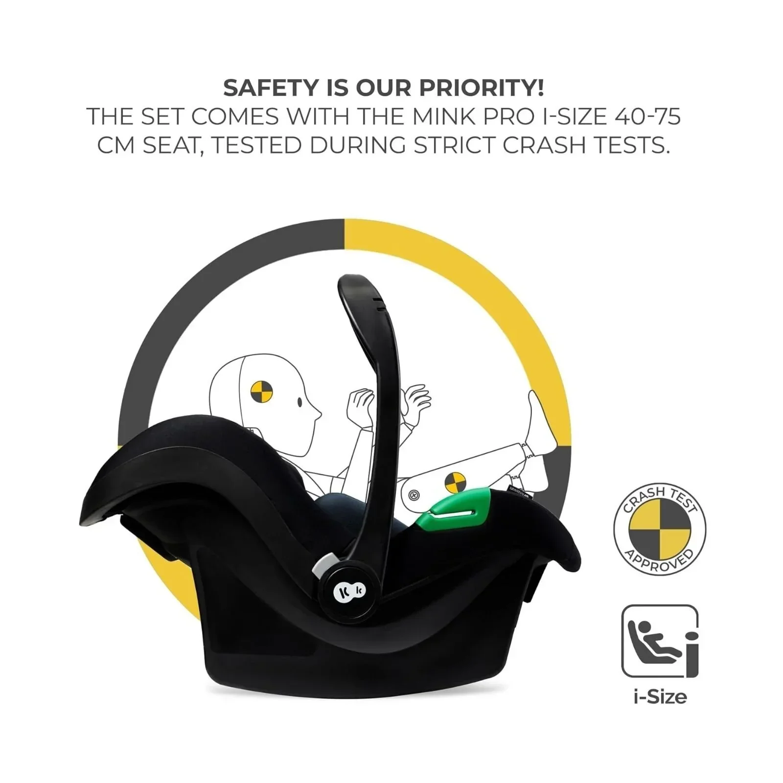 Kinderkraft Esme 3-in-1 Travel System with Mink Pro Car Seat - Moonlight Grey - Image 9