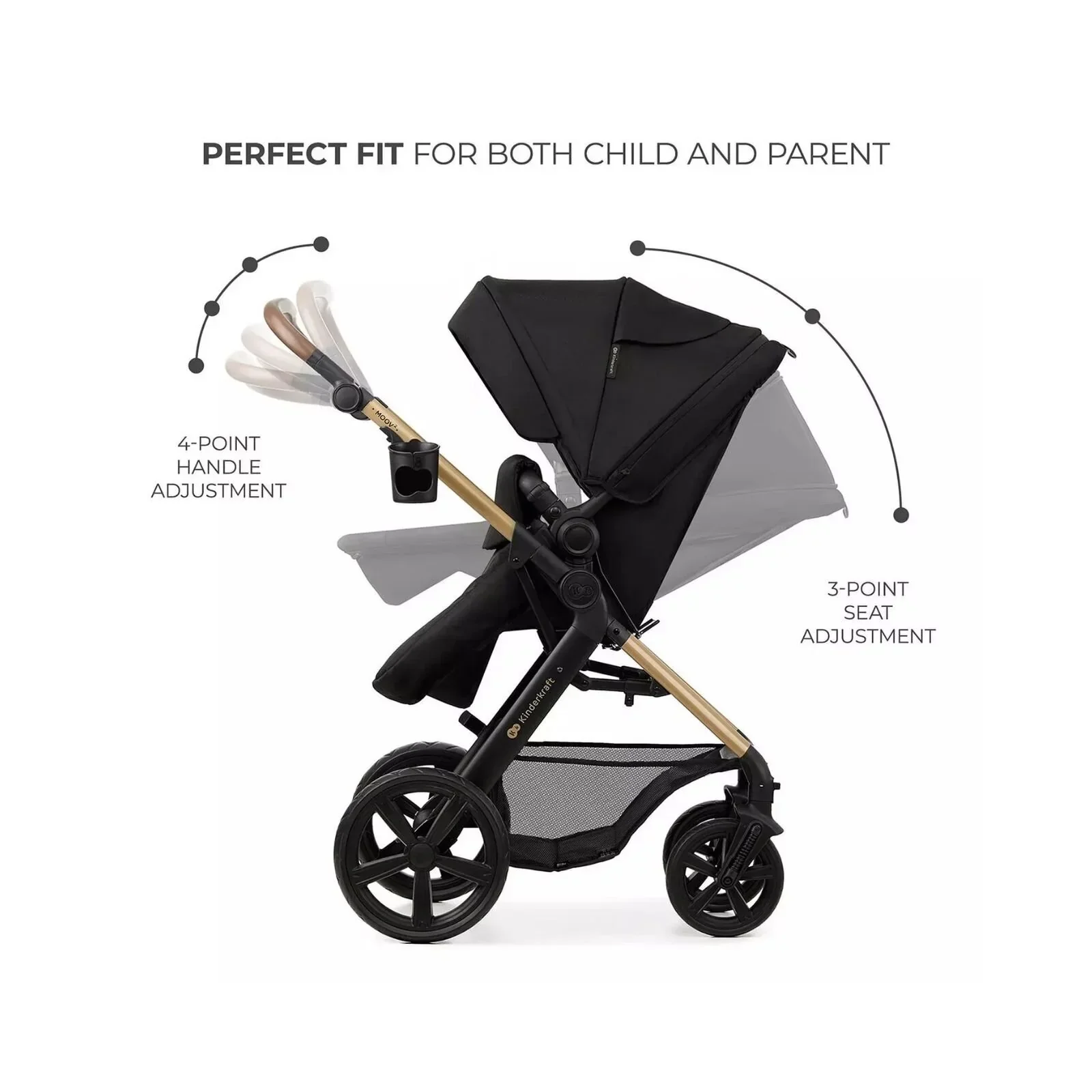 Kinderkraft Moov 2 3-in-1 Travel System - Black - Image 5
