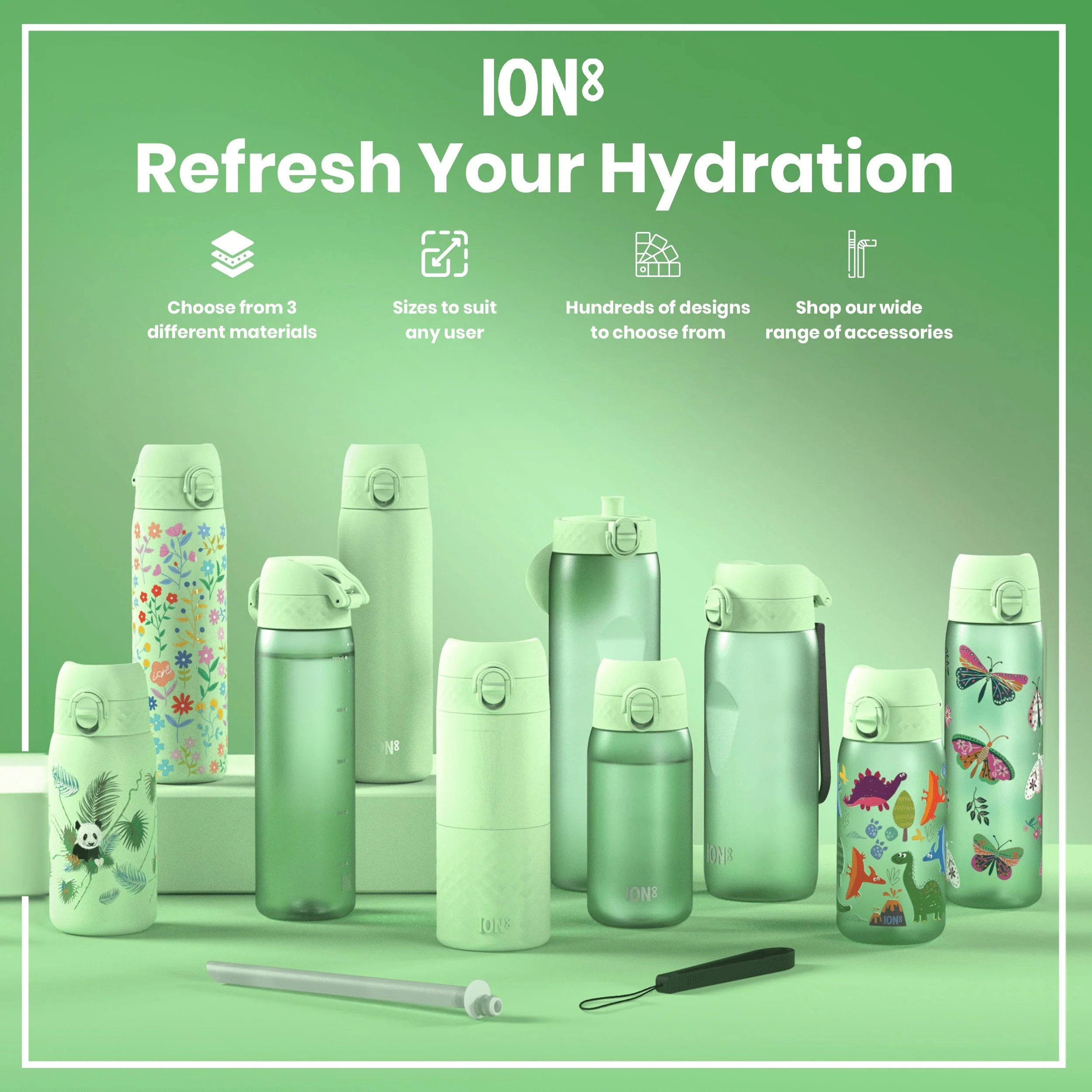 Leak Proof Kids Water Bottle, Recyclon, Dinosaur, 350ml (12oz) - Image 7