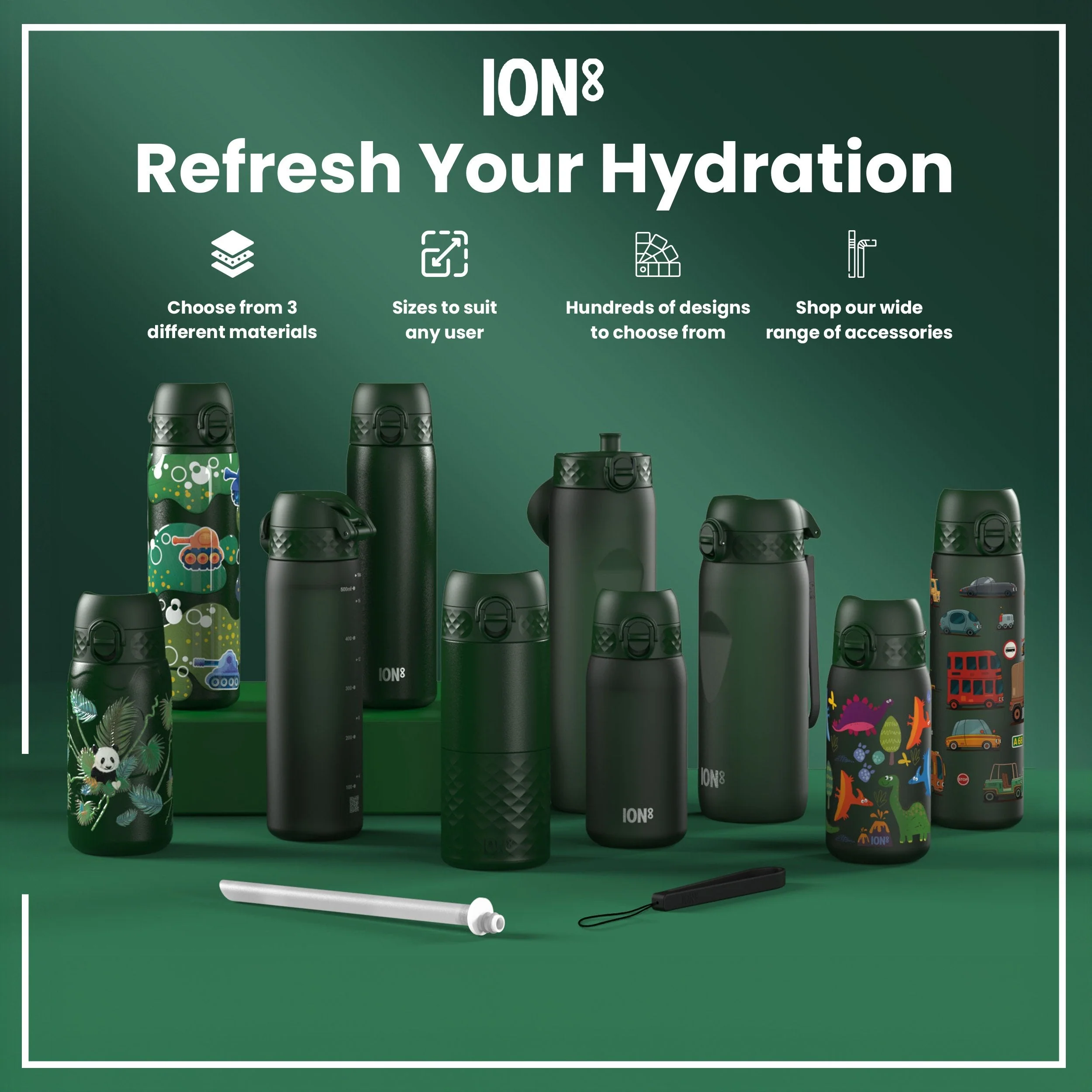Leak Proof Kids Water Bottle, Recyclon, Farming Machines, 350ml (12oz) - Image 7