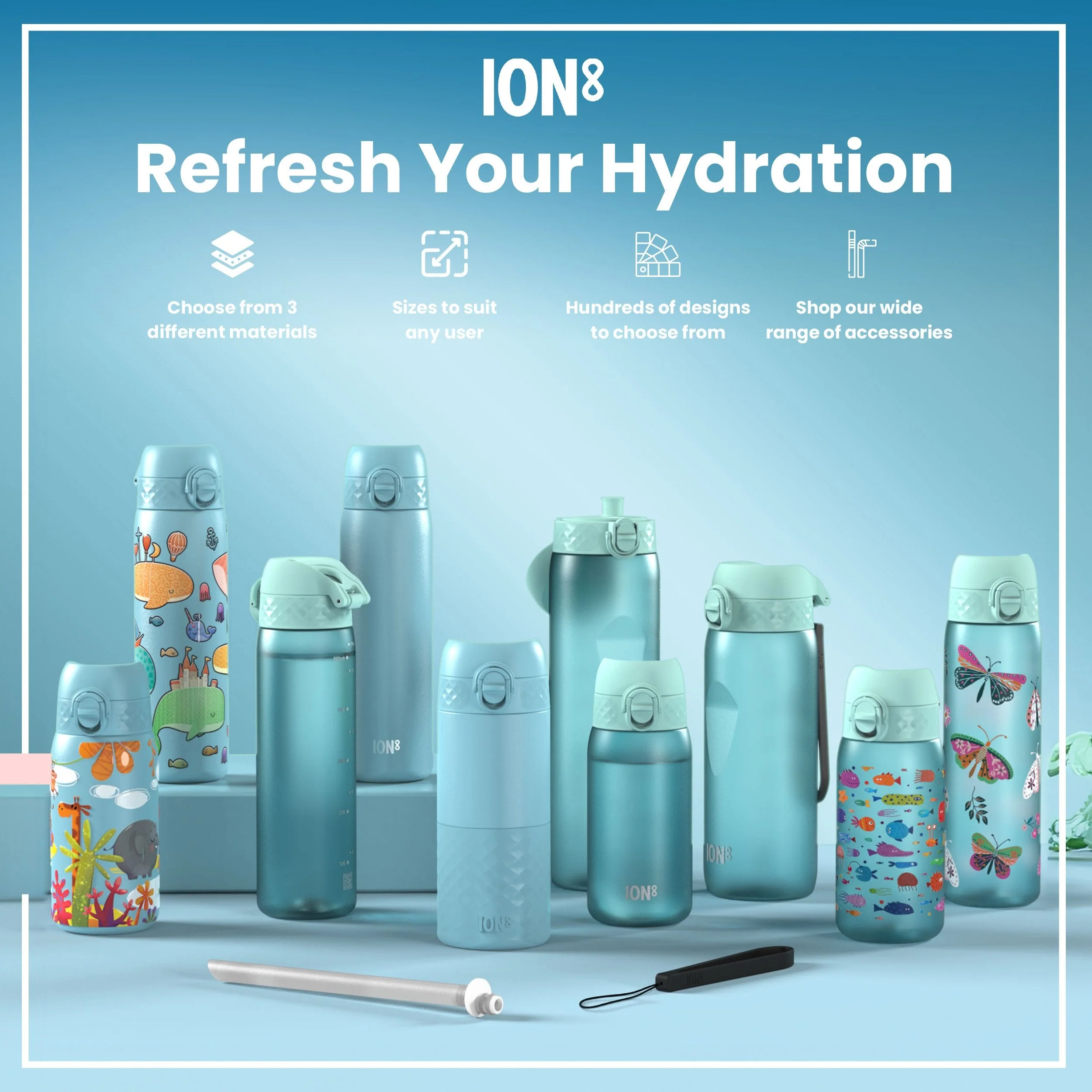 Leak Proof Kids Water Bottle, Recyclon, Safari, 350ml (12oz) - Image 7