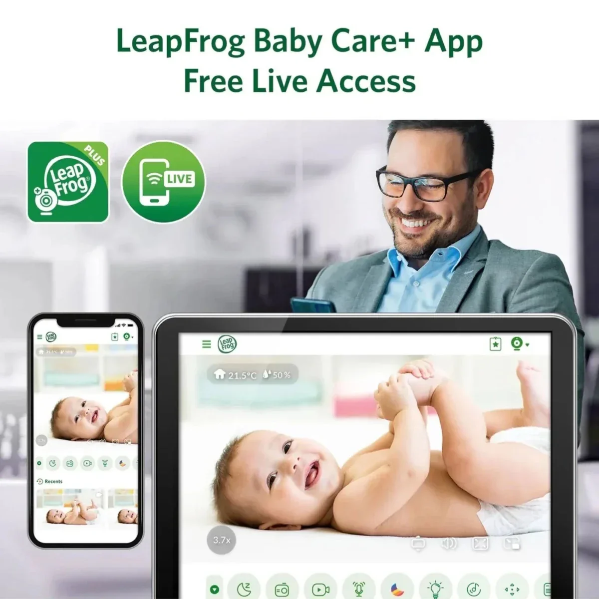 LeapFrog LF5817HD 7" Wi-Fi Smart Video Baby Monitor - Image 6