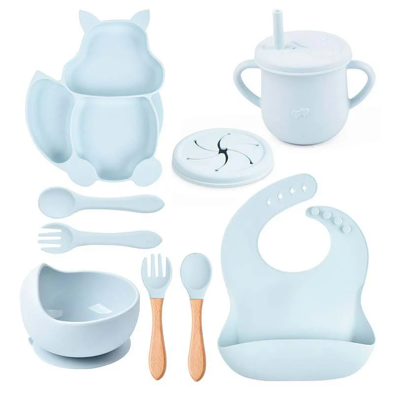 Little Lion 9 Piece Baby Weaning Set (Baby Blue)