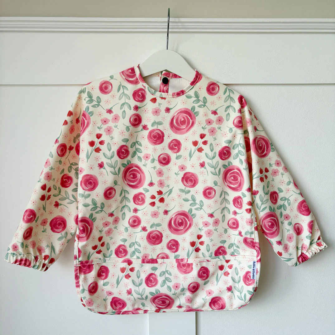 Long Sleeved Baby Bib - Country Floral - Image 2