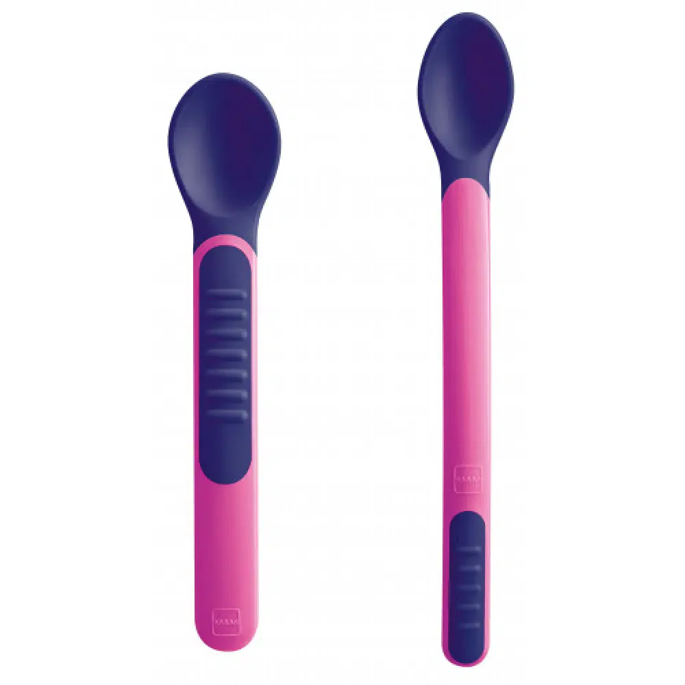 MAM Feeding Spoons & Cover - Pink (Pack of 2)