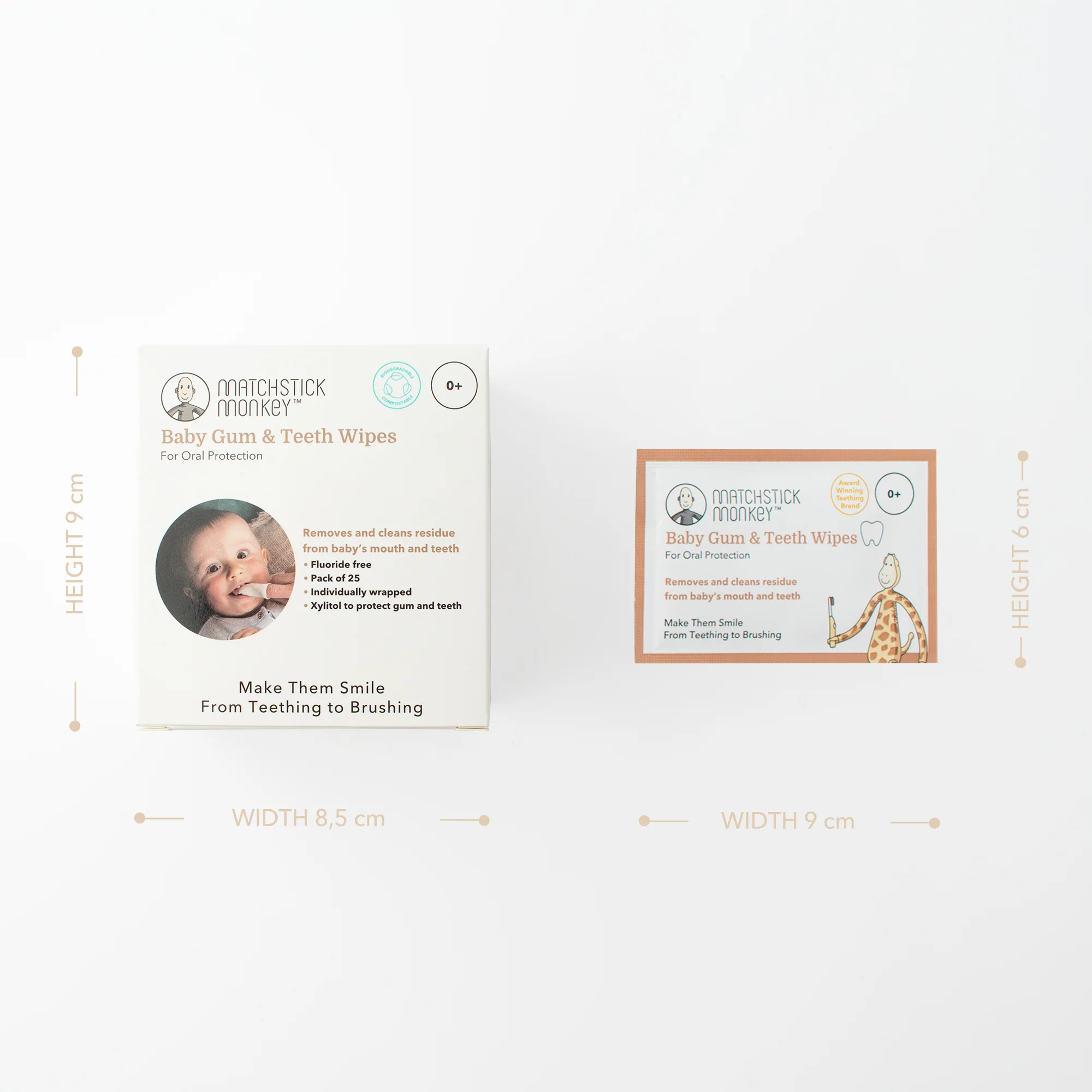 Matchstick Monkey Baby Gum & Tooth Wipes (Pack of 25) - Image 3