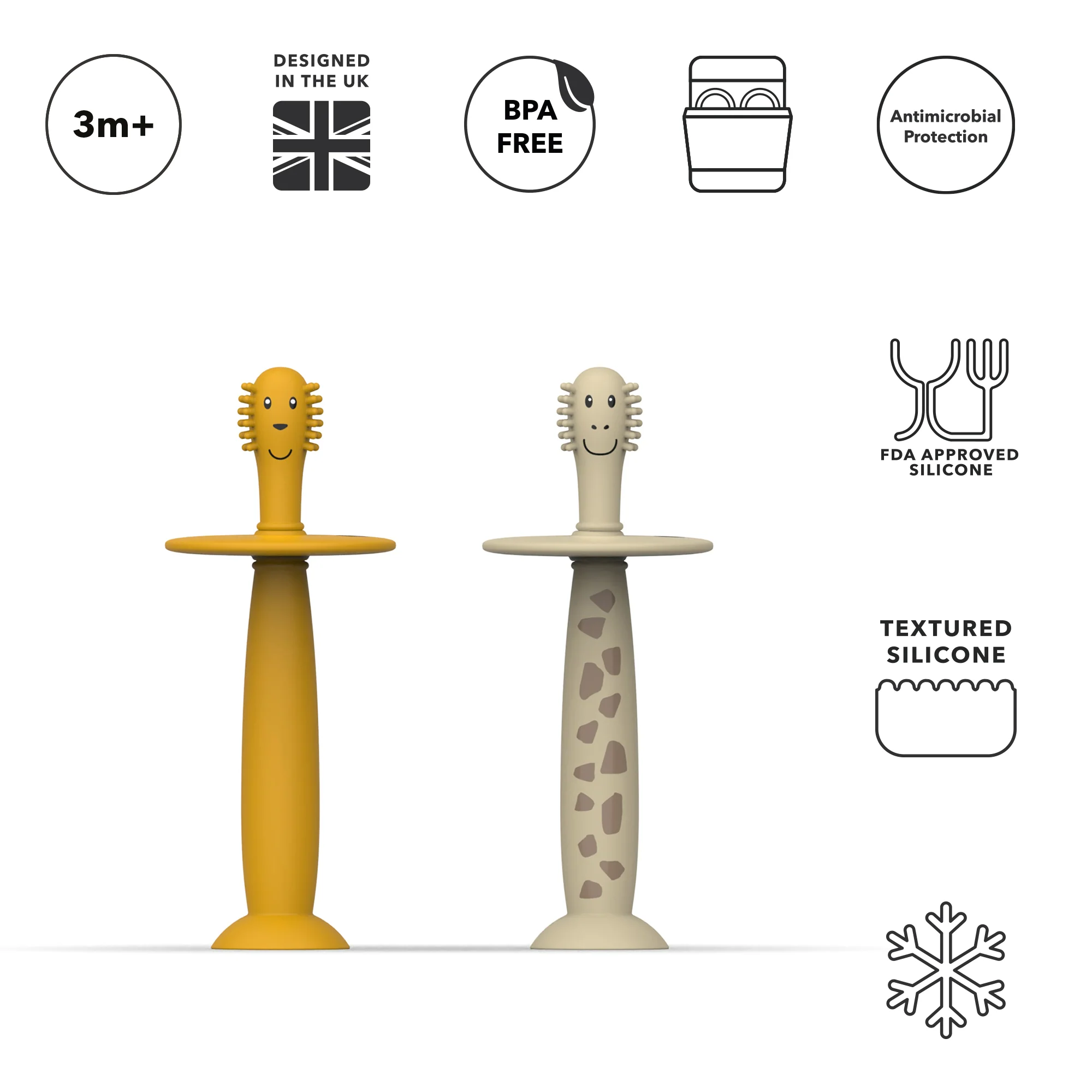 Matchstick Monkey Training Toothbrush (Lion/Giraffe) - Pack of 2 - Image 4