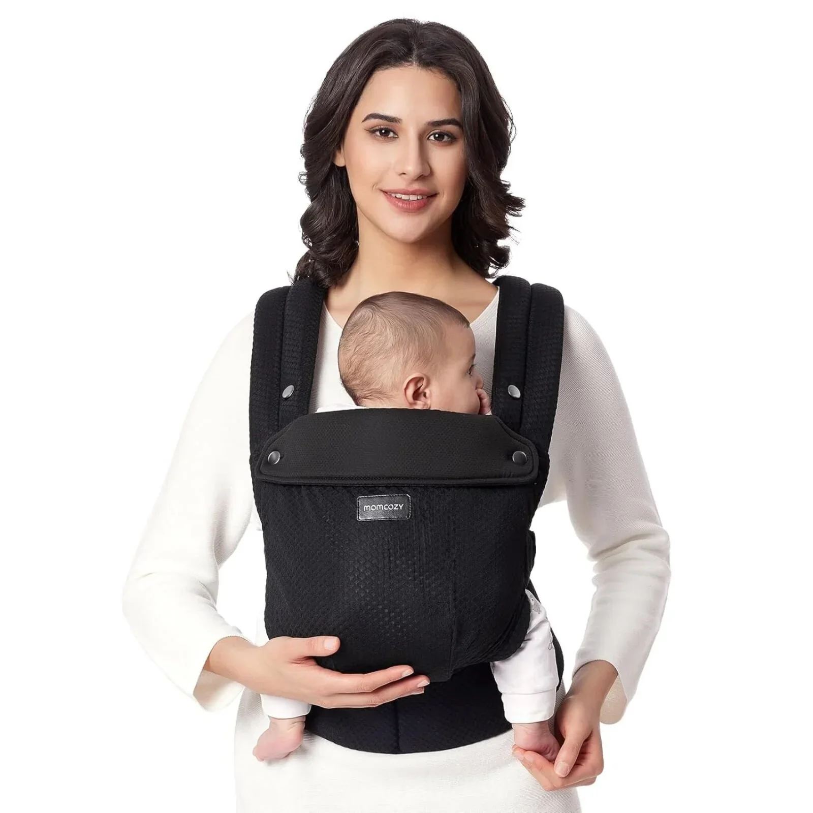 Momcozy Baby Carrier Newborn to Toddler Air Mesh - Black - Image 9