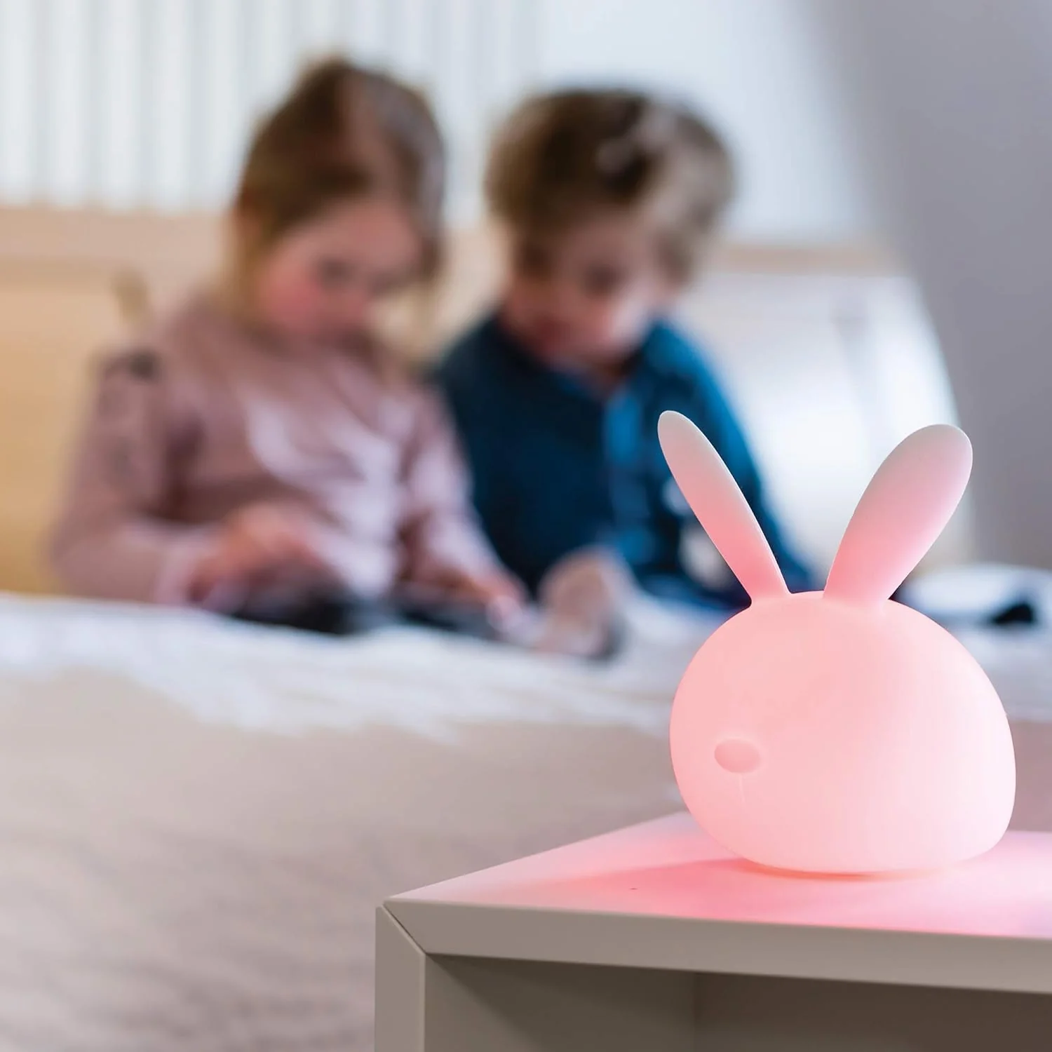 Nattou LED-Night Light Bunny of Silicone, Voice Activation, 7 Colours, BPA-Free - Image 2