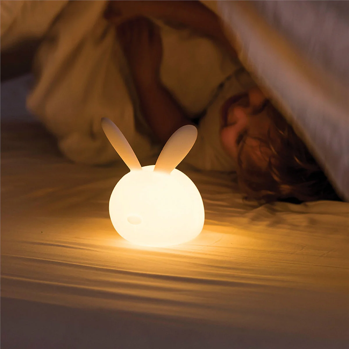 Nattou LED-Night Light Bunny of Silicone, Voice Activation, 7 Colours, BPA-Free - Image 4