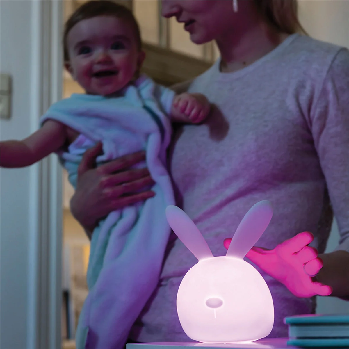 Nattou LED-Night Light Bunny of Silicone, Voice Activation, 7 Colours, BPA-Free - Image 7