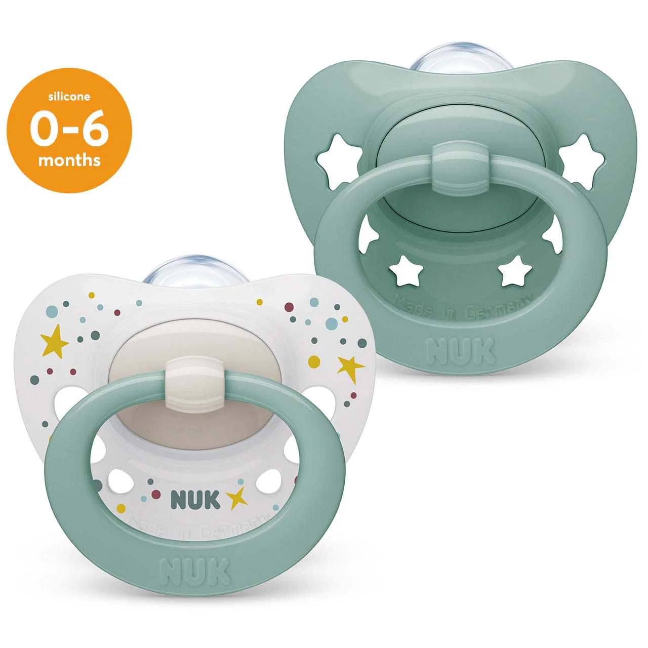 NUK Signature Silicone Soother Size 1 - Boy (Pack of 2)