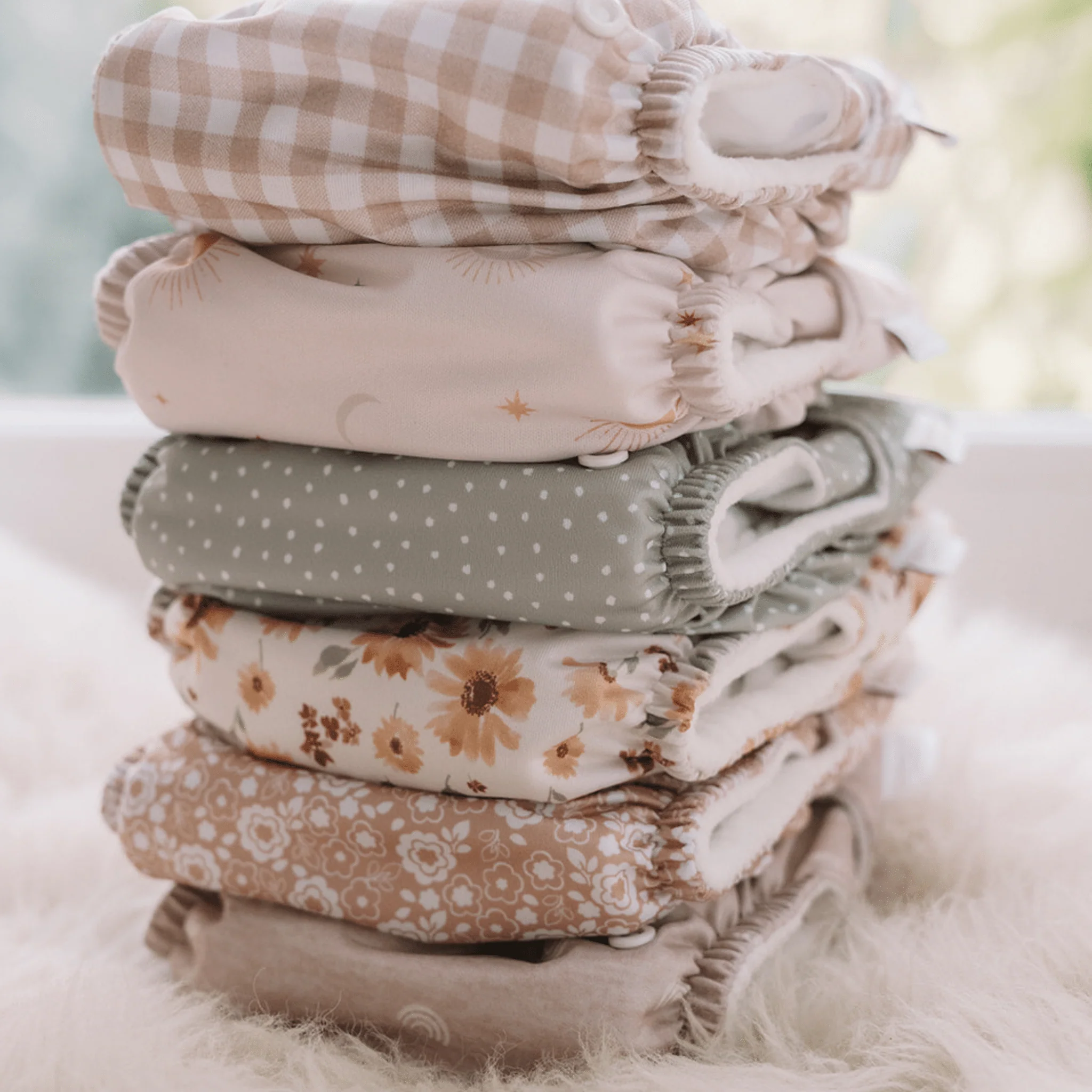 One Size All-In-One Reusable Cloth Nappy - Dottie - Sage - Image 6