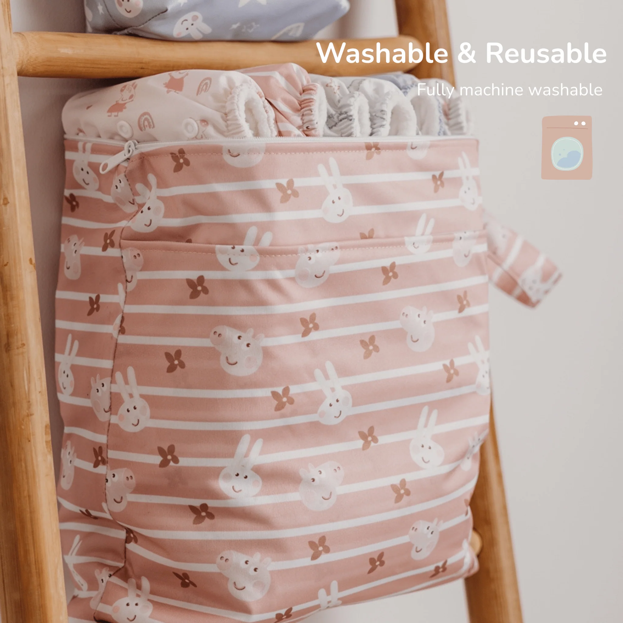 Peppa Pig Grab & Go Nappy Wet Bag - Moons & Stars - Image 3