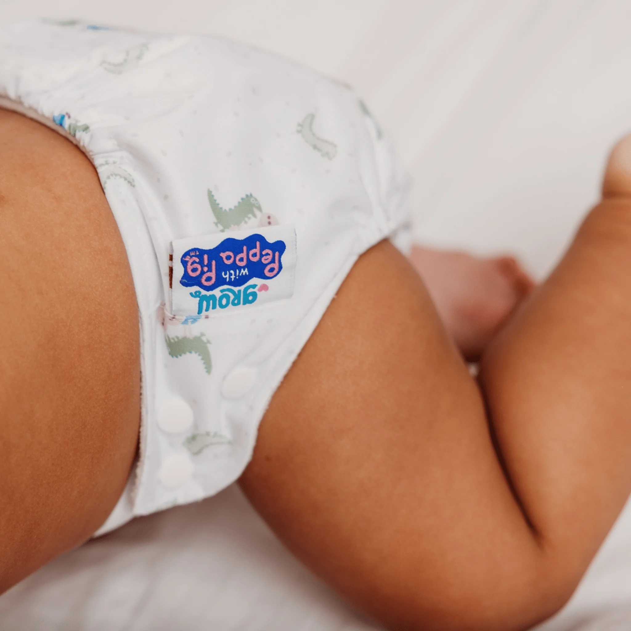Peppa Pig One Size All-In-One Reusable Cloth Nappy - George & Mr.Dinosaur | White - Image 4