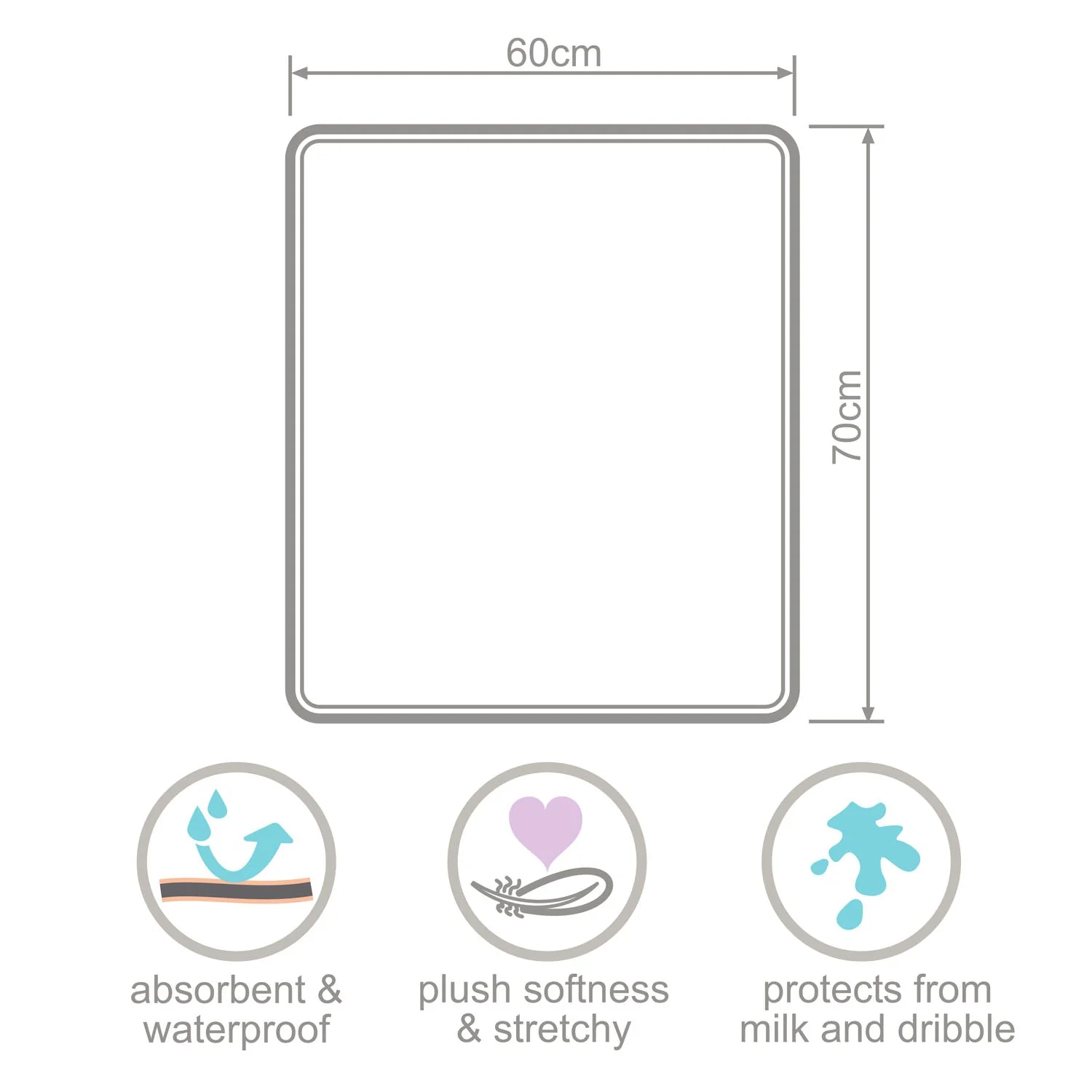 Plush Tummy Time Mat in White & Grey for Newborn Baby - Image 7