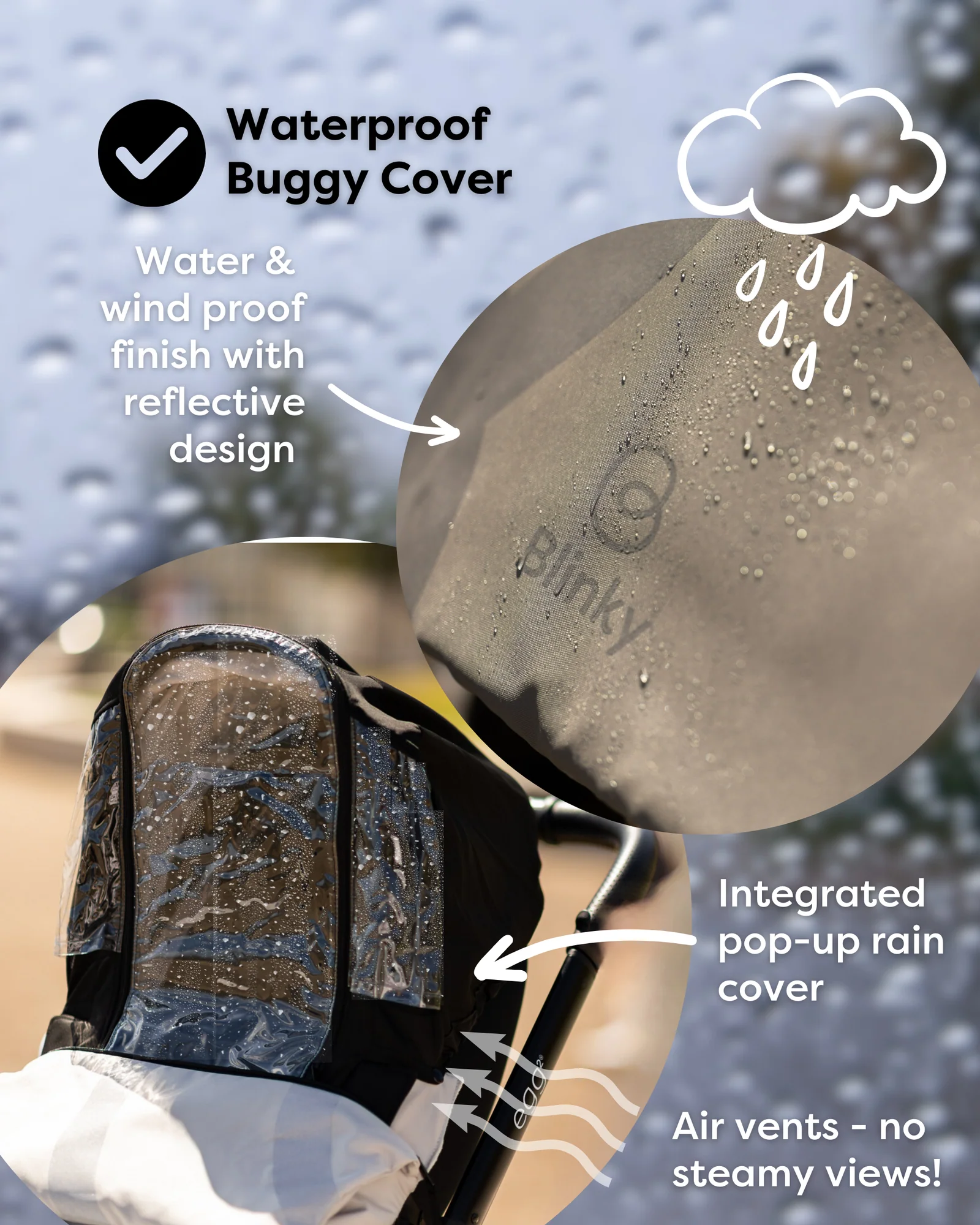 The Blinky Company Black (5-In-1) All Season Buggy Cover - Image 4