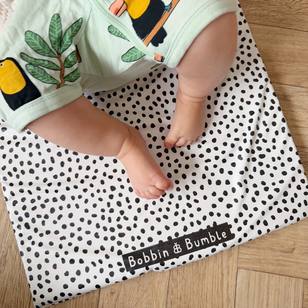 Travel Changing Mat - Black Spotty Print - Image 8