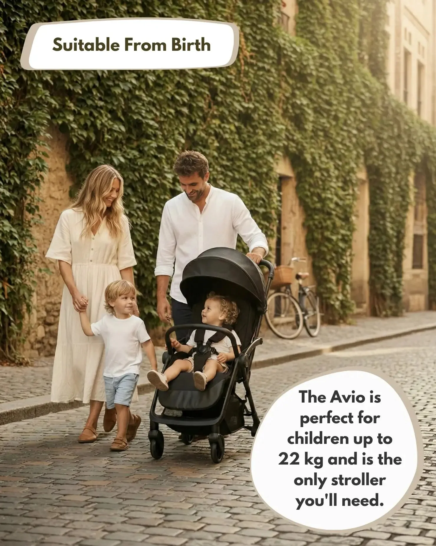 Venture Avio Compact Travel Baby Stroller - Black - Image 2