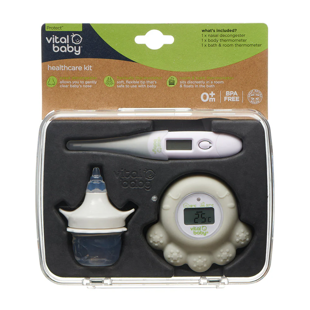 Vital Baby Healthcare Kit with Decongester, Room, Bath & Baby Thermometer - Image 4