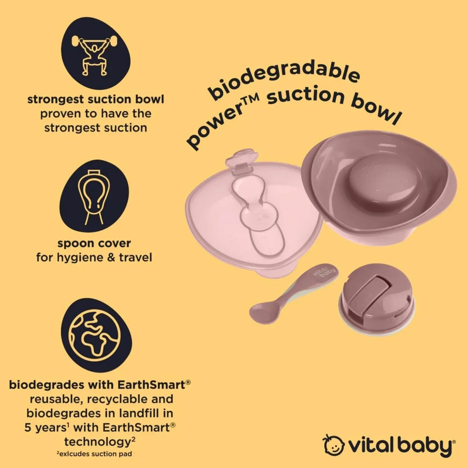 Vital Baby Nourish Power Suction Bowl- Natural Grape - Image 3