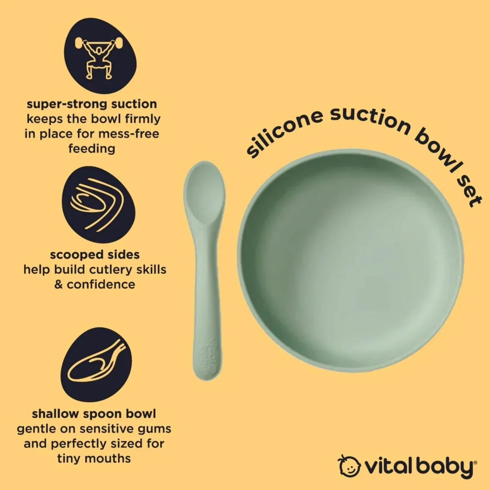 Vital Baby Nourish Silicone Suction Bowl Set - Dusky Mauve - Image 3