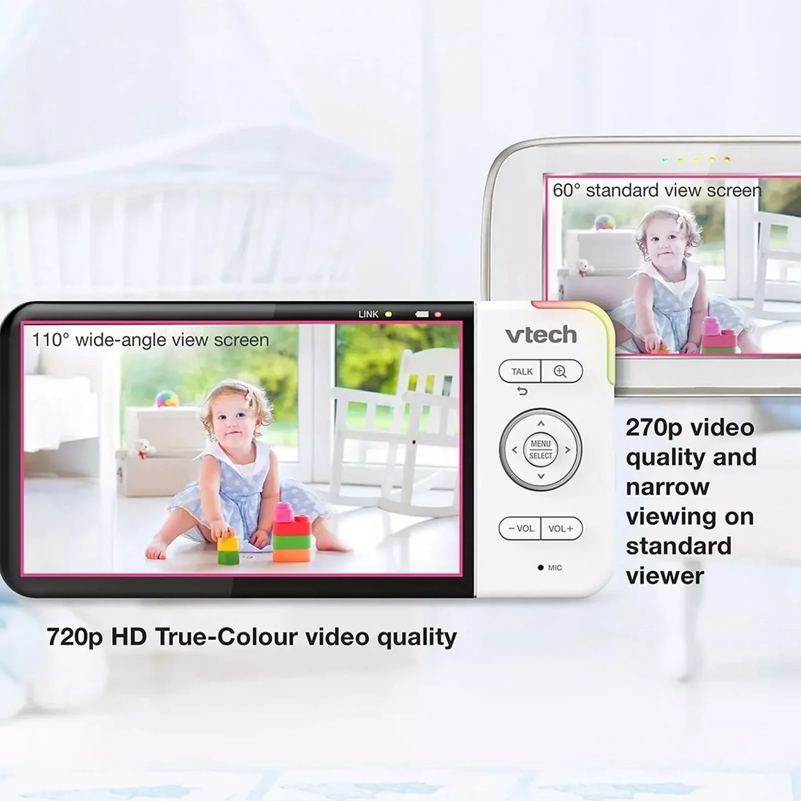 VTech RM5755HD 5" Smart Wi-Fi 1080p Video Baby Monitor - Image 3