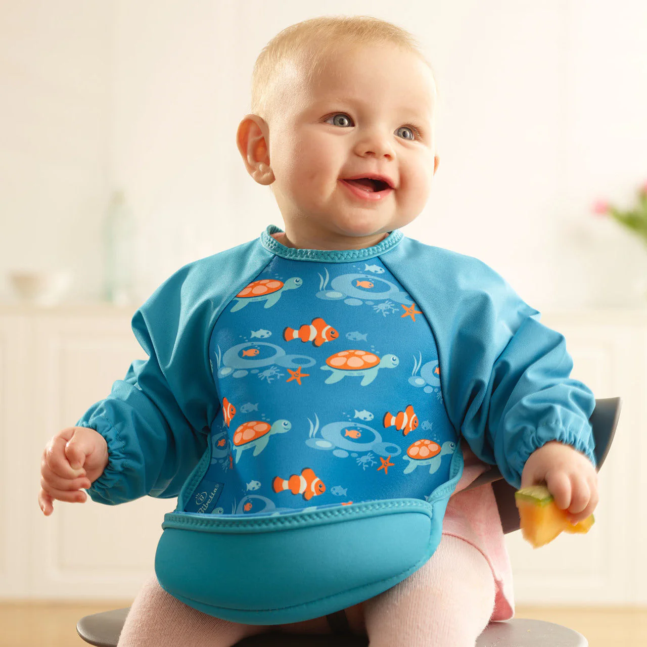 Weaning Bib with Sleeves - Tropical Fish UltraBib - Image 8