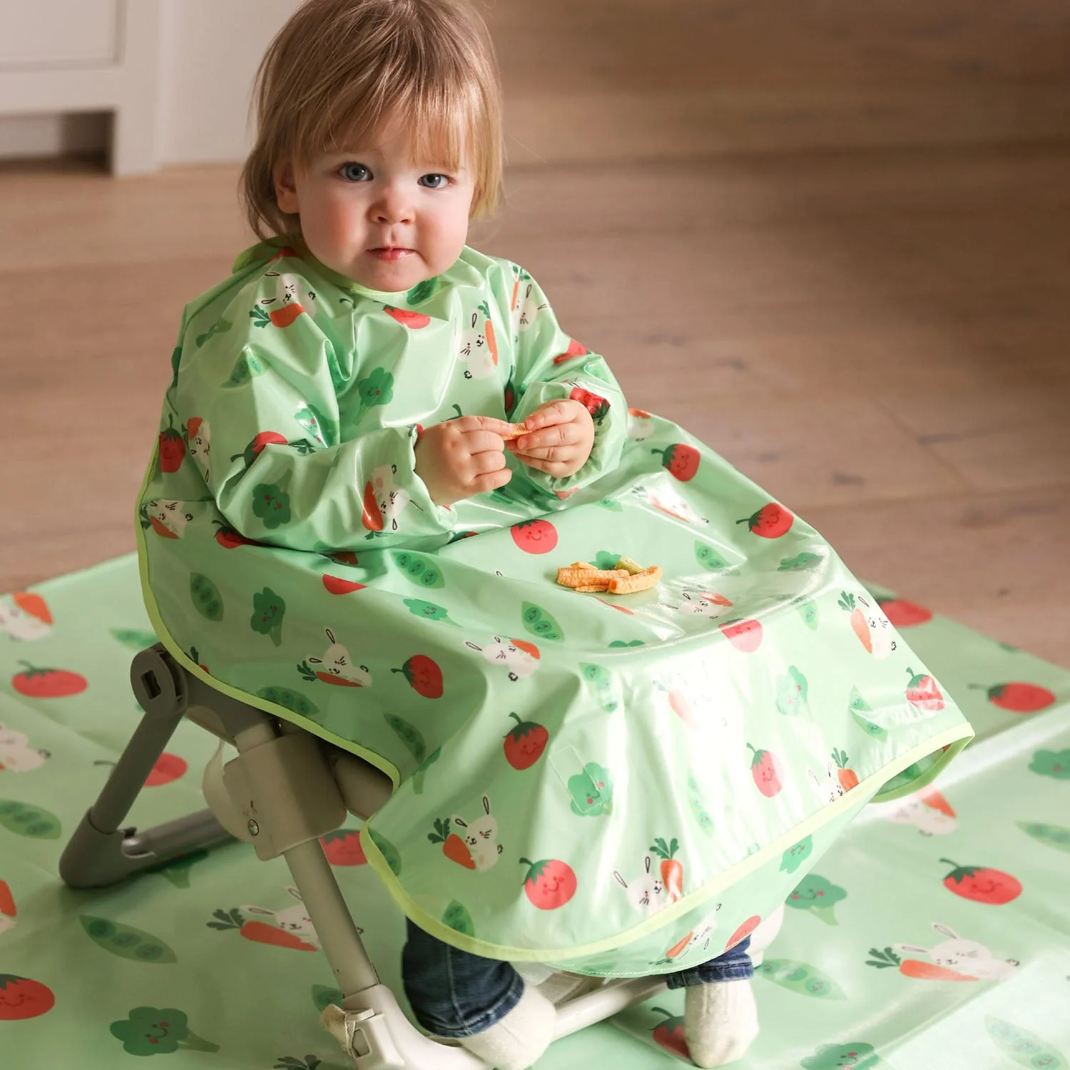 Wipeezee Coverall Bib - Green Bunny & Veg - Image 10